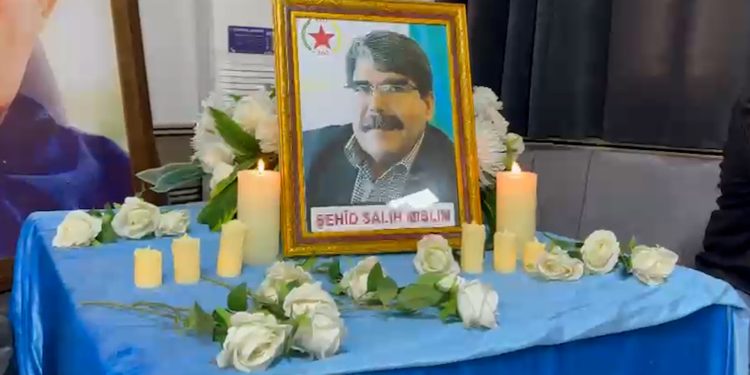 مراسم عزاء للشهيد صالح مسلم في قامشلو وديرك