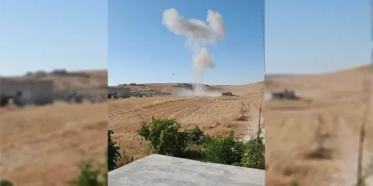 طائرة مسيّرة انتحارية تستهدف قرية أشمة في ريف كوباني الجنوبي