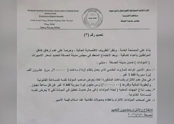 مجلس مدينة الحسكة يحدد سعر الأمبير للمولدات الخدمية بـ 20 ألفاً