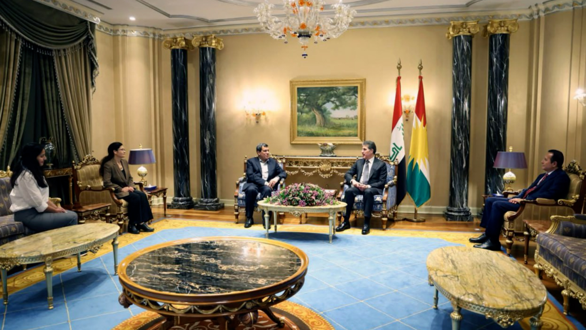 Mazlûm Ebdî û Îlham Ehmed bi Nêçîrvan Barzanî re civiyan