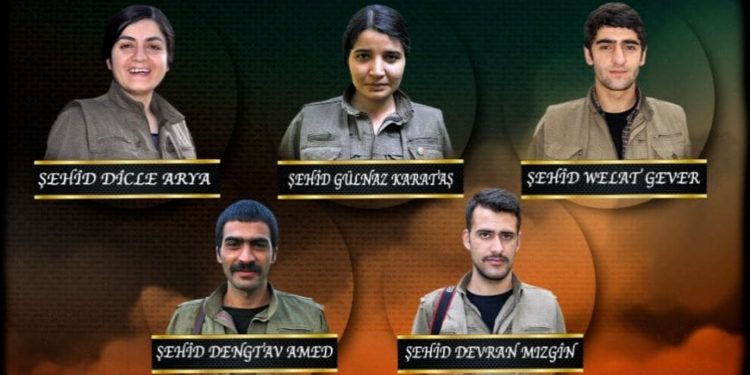 HPG’ê nasnameya 5 gerîlayan eşkere kir