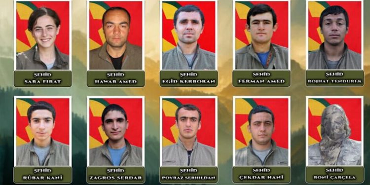 HPG’ê nasnameyên 10 Gerîlayên di sala 2017’an de şehîd bûne eşkere kir